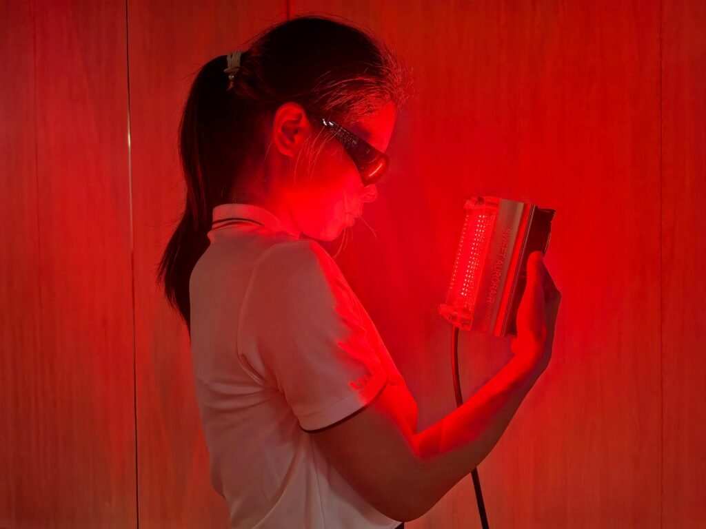 red light therapy for facial collagen repair & fine lines reduction - self-care for pain management